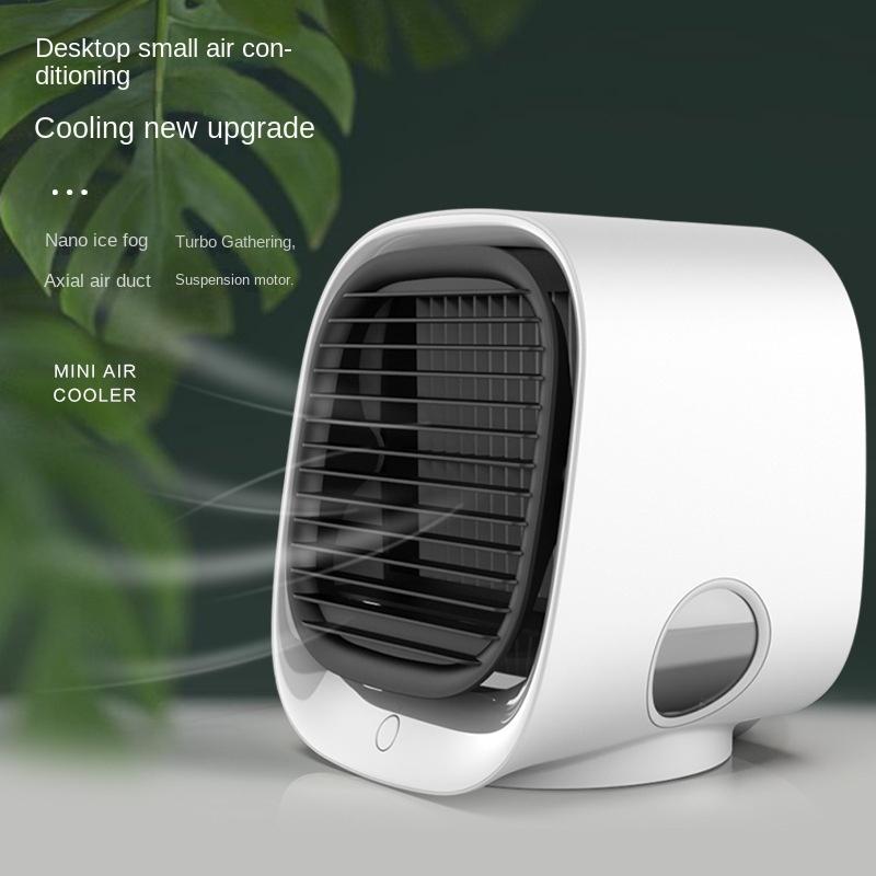 

Desktop Water Cooling Fan Mini Refrigeration Air Conditioner USB Air Cooler Humidification High Wind Spray белый
