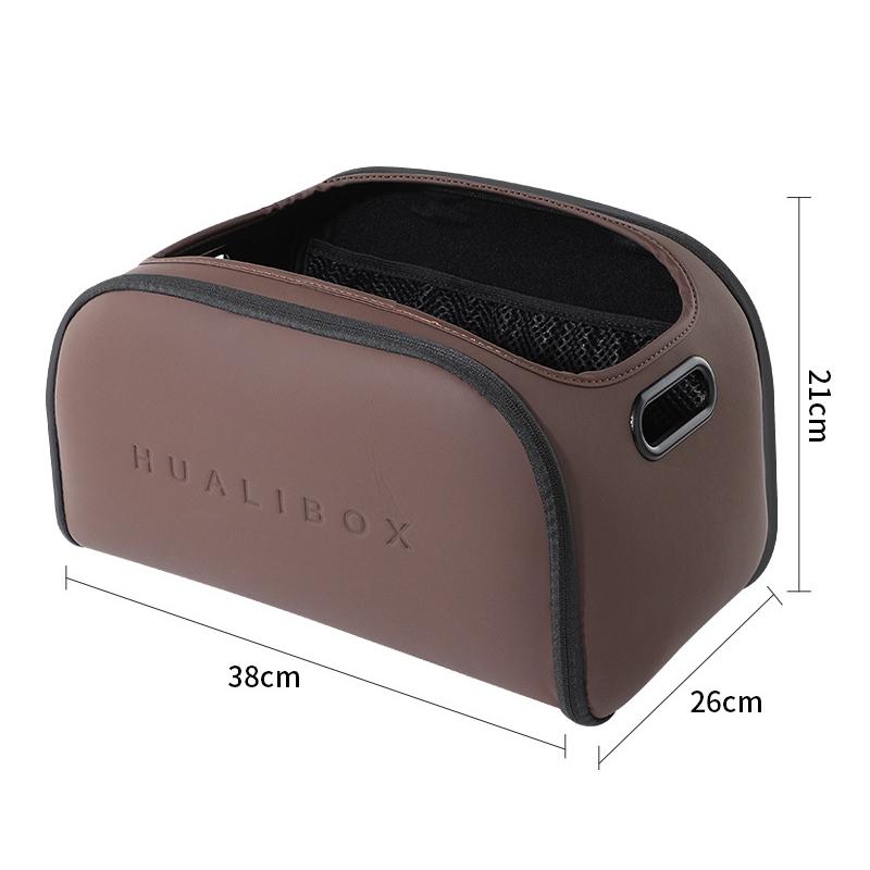 Luxus Leder Auto Multifunktions-Aufbewahrungsbox, Organizer für den Beifahrersitz mit großer Öffnung, Kofferraum-Aufbewahrungsbox mit großem Fassungsvermögen