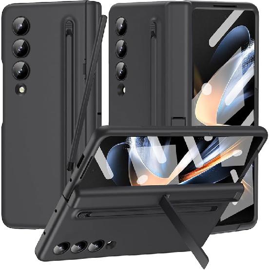 NINKI Compatible Samsung Galaxy Z Fold 3 Case with S Pen Holder and S Pen,Kickstand Hinge Protection Case for Samsung Z Fold 3 Case Screen