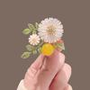 Women Brooch Bead Leaf Chrysanthemum Design Lapel Pin Non-Slip Buckle Scarf Badge Clothing Bags Accessories