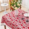 Valentine Tablecloth Table Flag Placemat Set Red Lace European American Style Party Home Decoration Festival Dinner Decorating