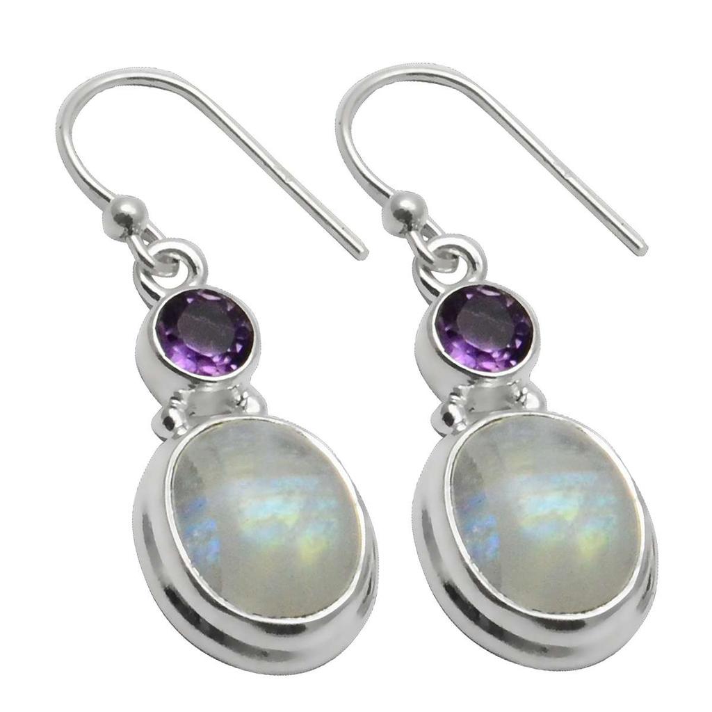 Blue Topaz Gemstone Earrings Solid 925 Sterling Silver Handmade Earrings Jewelry Gift For Women And Girls E-387