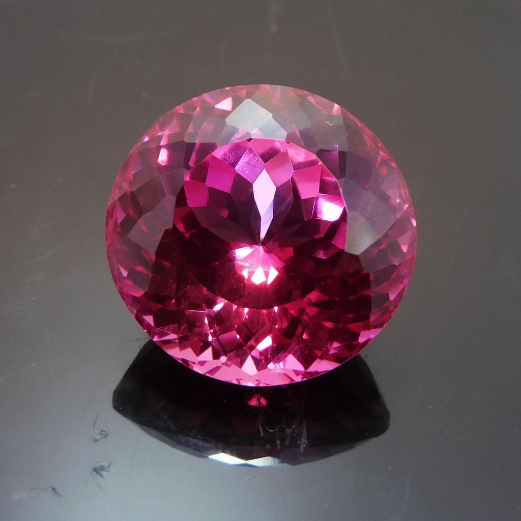 Natural Pink Sapphire 26.25ct Round Cut Certified Loose Gemstone