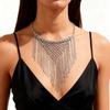 Charm Multi Layer Necklace Silver Metal Chain Mesh Choker Simple Bohemian Collarbone Chain  Women