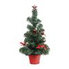 Three Sizes Mini Christmas Tree Pine Needles Golden Silver Red Desktop Xmas Ornament Pre Decorated Lightweight PVC