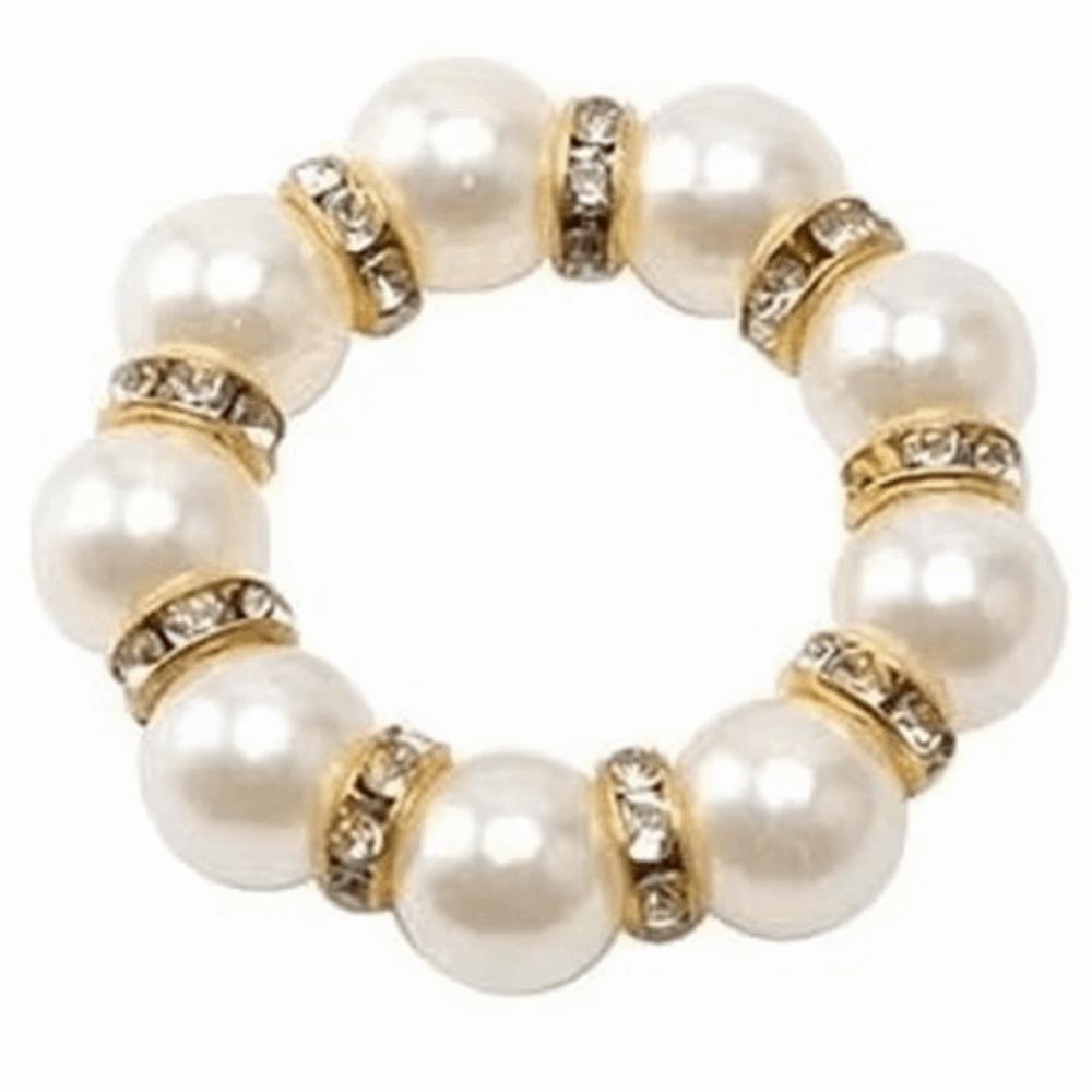 Sophisticated Beaded Texture Napkin Rings Holder Elegant Pearl Ring Napkins Holder Gold Elastic Napkin Ring Holder Table Decor