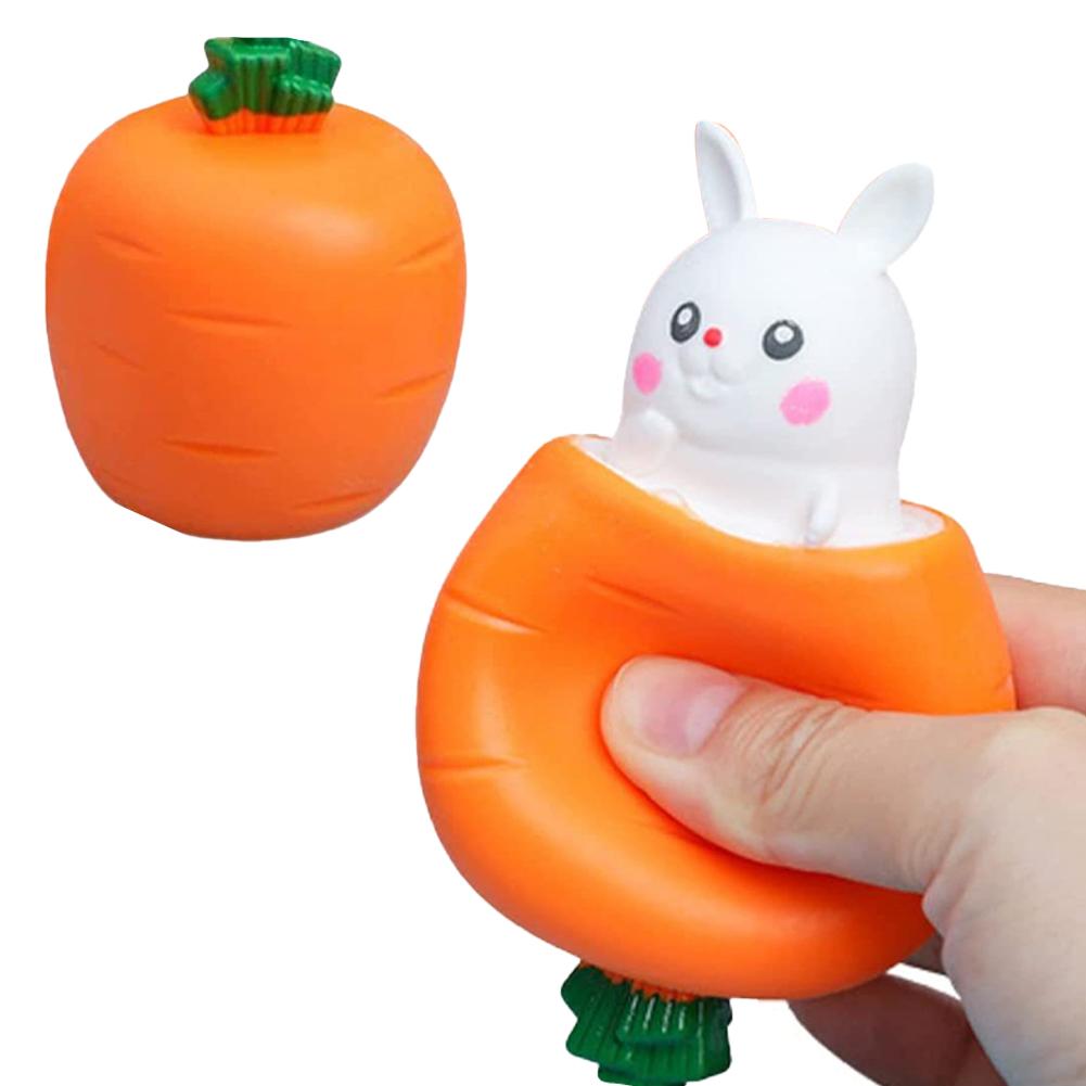 Squeezing Carrot Rabbit Squeezing Cup Pocket Small Bunny Carrot Animal Bunny Stress Pinching St R0Z3