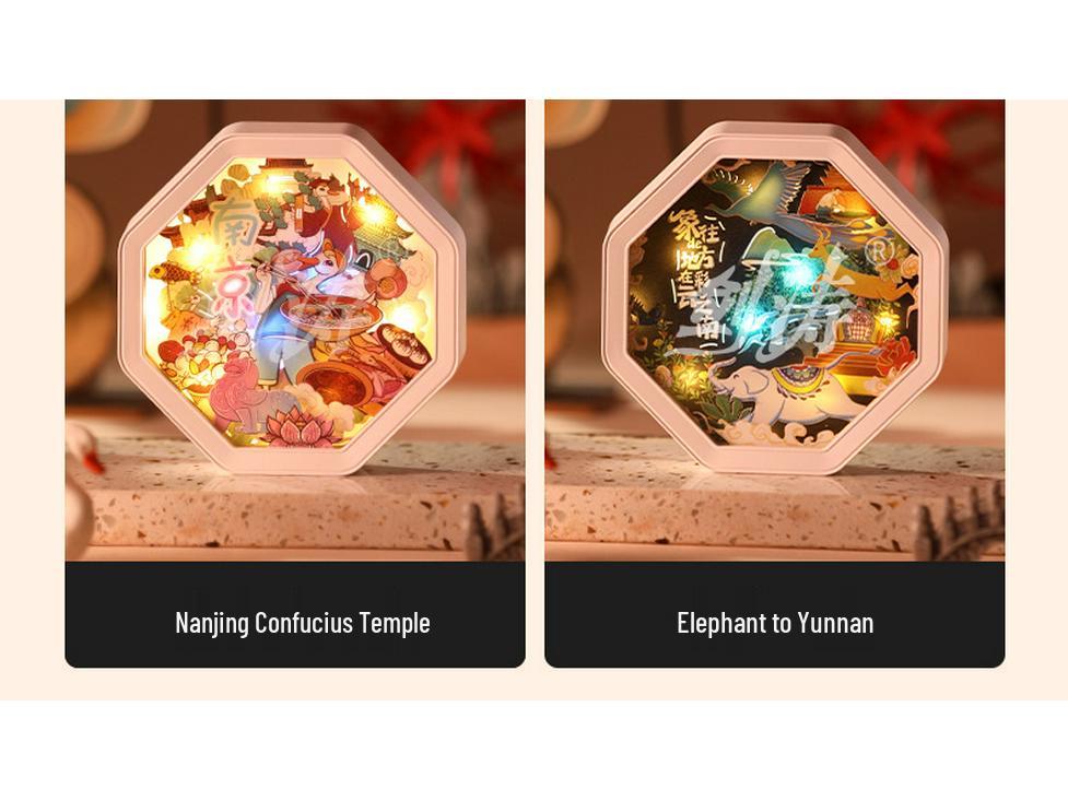 Guochao Paper Sculpture Fridge Magnet Souvenirs for Tourist Attractions