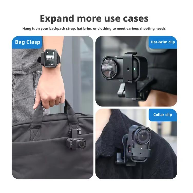 Rucksackclip-Adapter für DJI Osmo Nano 360° drehbarer Schnellverschluss-Vlog-Halter Anti-Drop-Halterung Kamera-Zubehör