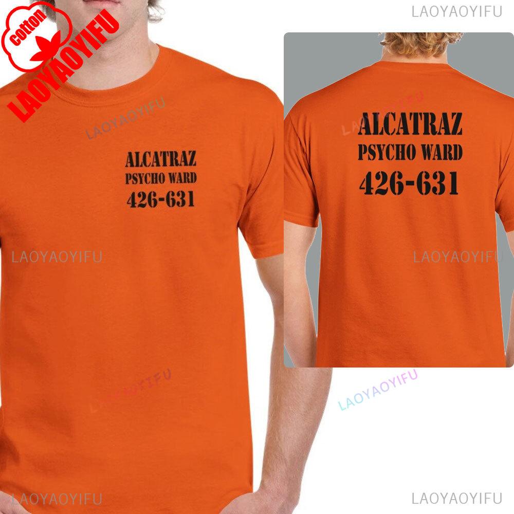Alcatraz Psycho Ward Mental Prison Inmate Novelty Funny Unisex Crewneck Tshirt Summer Fashion Casual Print Tops Cotton Soft Tee S