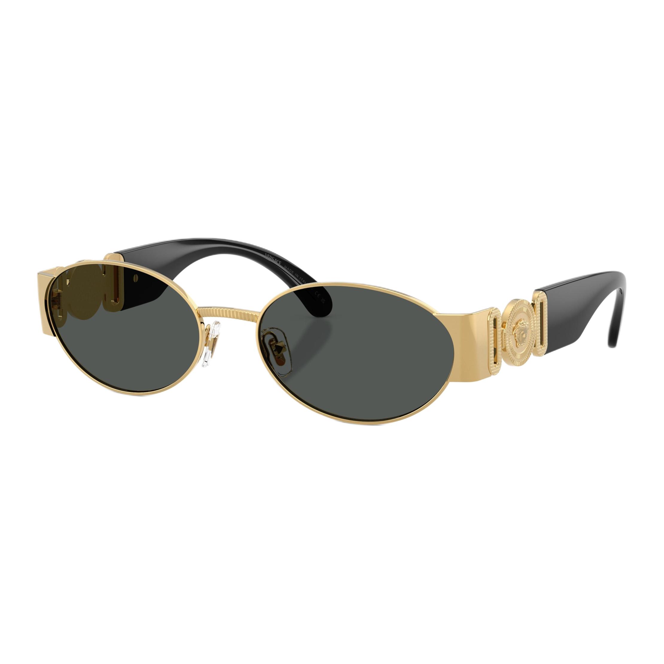 

Versace Vintage Fashion Design Logo Oval Sunglasses Unisex sunglasses black 0VE2299-100287 Basic Packaging-Eyeglass Case+Box