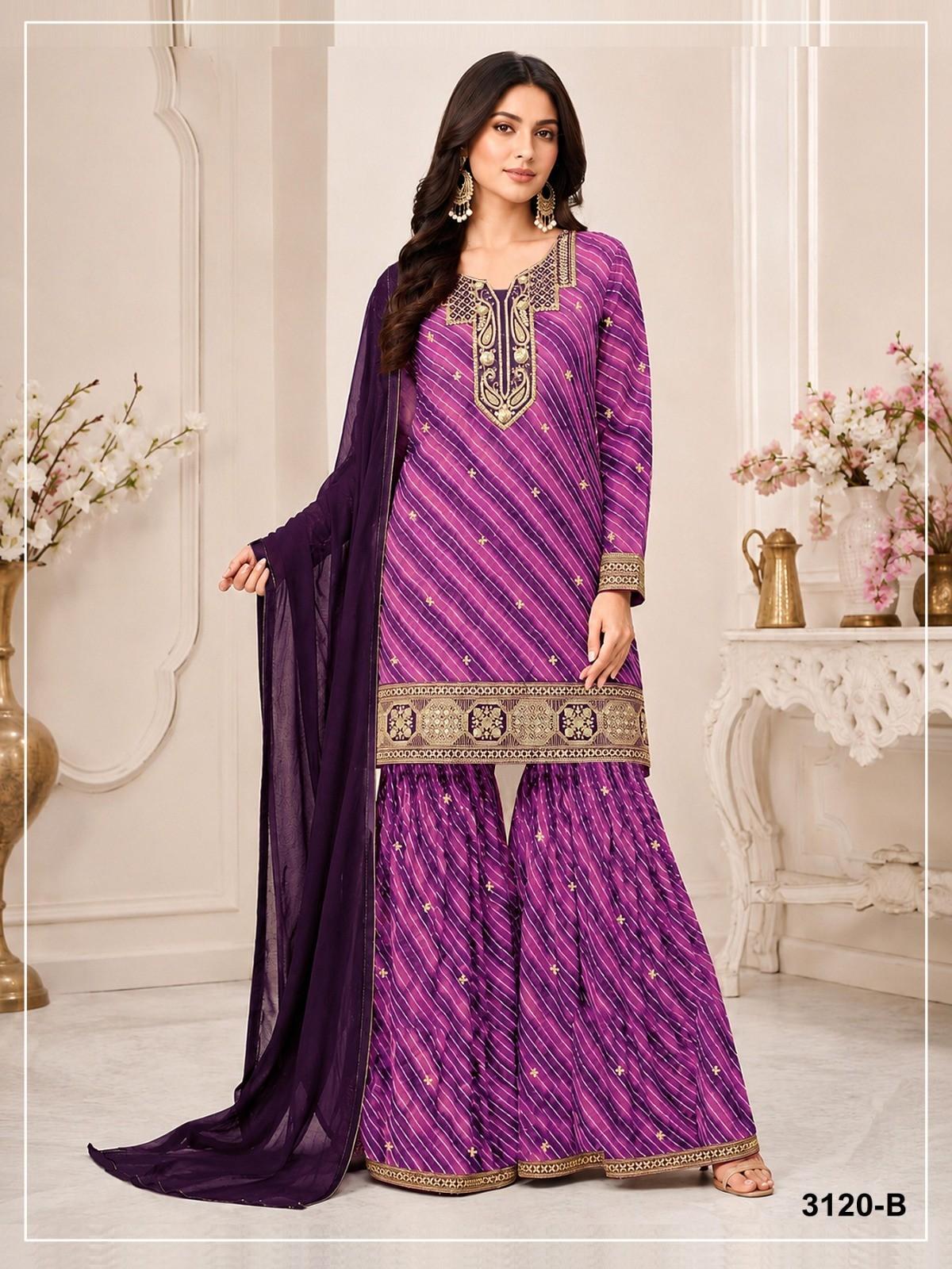 Beautiful Desigenr Ethnic Sharara Suit Bollywood Wedding Wear Salwar Kameez