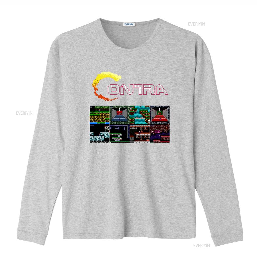 Contra gryzor all stages NES Famicom game 8 bit stage screen T Shirt Arcade classic vintage retro design sizes vintage Washed