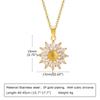 Necklace for Flower Stainless Sun Flower Day Gift [Rockyu] Women, Gold, Necklace, Steel, Hypoallergenic, Pendant, Flower, Zirconia, Mother's