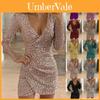 Elegant Women Sequin Christmas Bodycon Dress For Evening Parties And Events