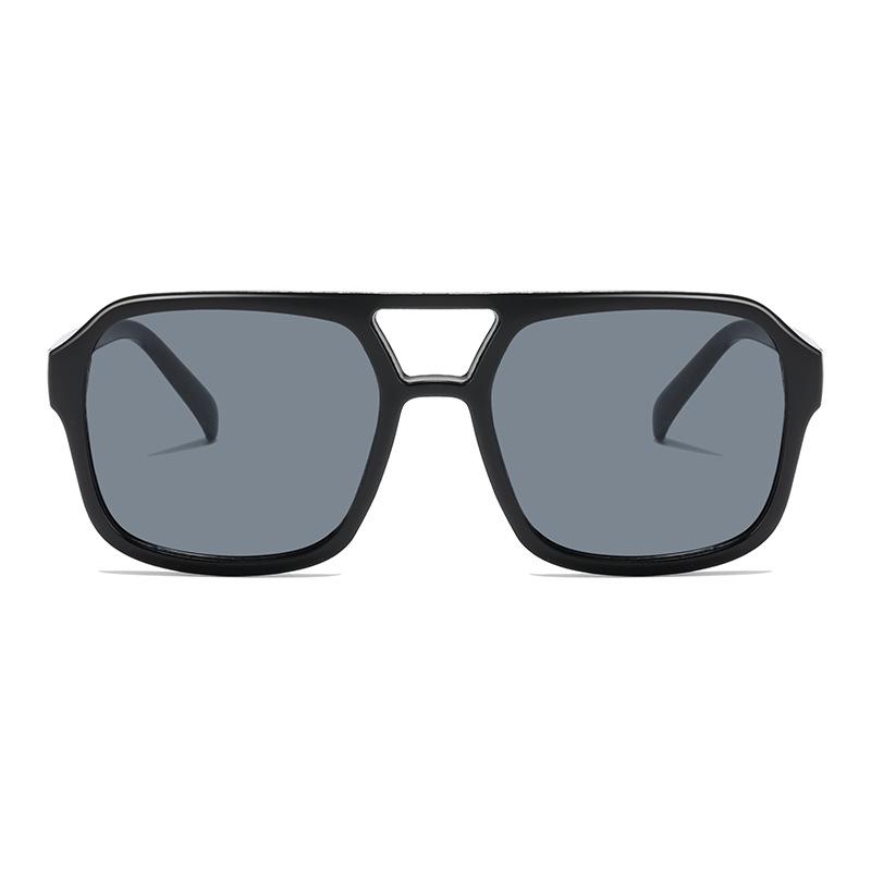 Candy-Colored Double-Beam Retro Square Sunglasses – Trendy UV Protection Specs