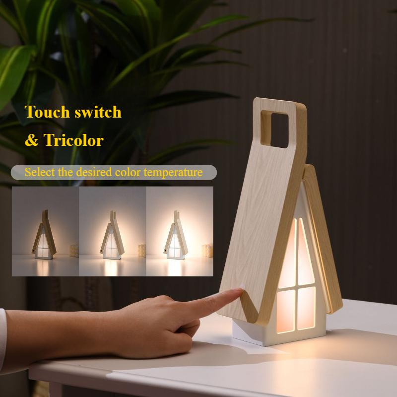 Creative Foldable Mini House Night Light Table Desk Reading Lamp for Bedroom Bedside Gift Indoor Lighting Fixtures Rechargeable