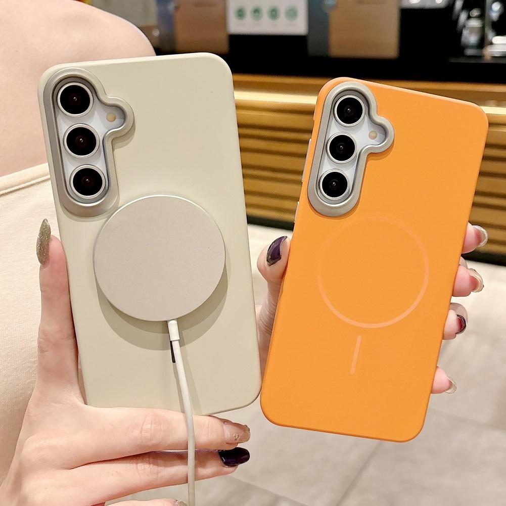 Skin Feel Fine Magnetic Suction Hard Case For Samsung A17 A07 A56 A36 A26 A16 A06 Galaxy A55 A35 A25 A15 A05s A54 A34 A24 A14 A5