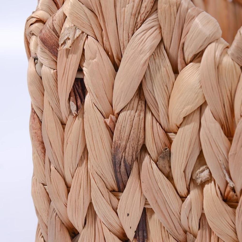 24x24x12cm decorative gourd grass basket with wooden handles suitable for miscellaneous household item storage and home decor