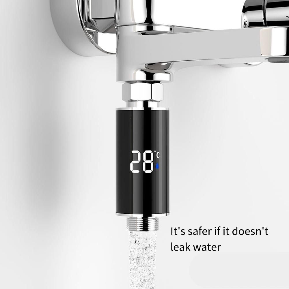 Soffione Doccia con Display Temperatura Acqua in Tempo Reale a LED, Alimentazione Idroelettrica e Installazione Semplice per Docce Domestiche