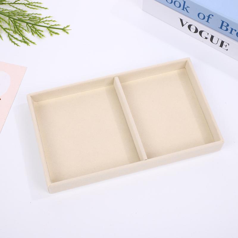 Velvet Jewelry Display Tray With Multi Compartments For Rings Earrings Bracelets Necklaces Storage Box Organizer Case