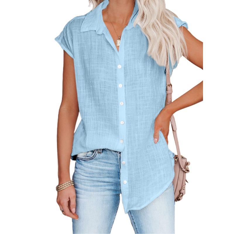 BITCED Modne damskie bluzki i koszule na co dzień w jednolitym kolorze z krótkim rękawem i dekoltem POLO