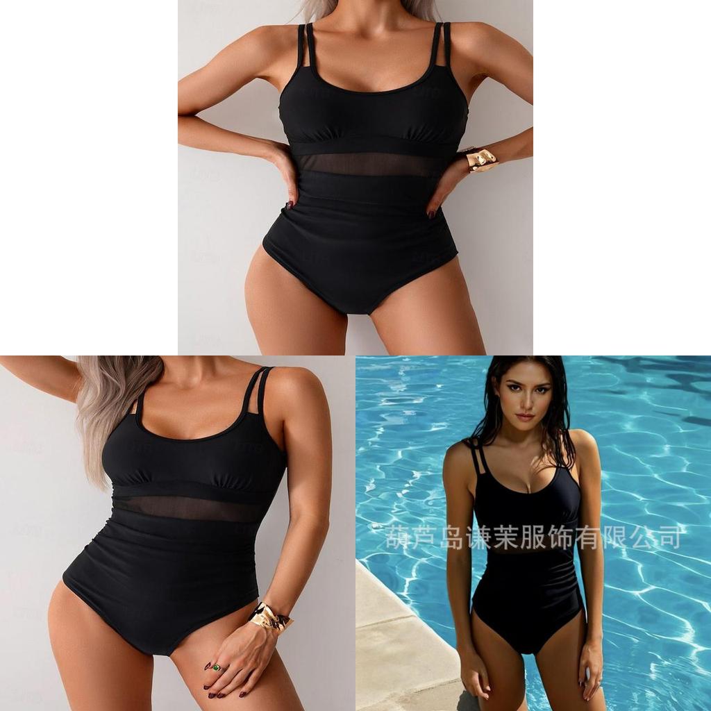 Womens Onepiece Swimsuit With Mesh Deep V Pushup For Swimming And Active Wear