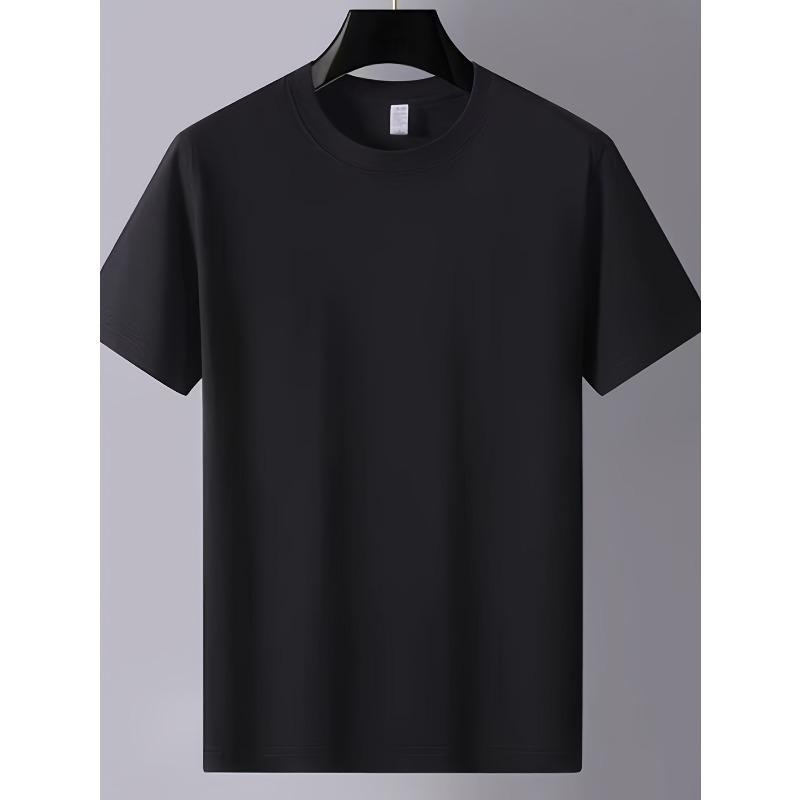 European sizes Men'Soft Breathable T-Shirt with Crescent Moon Print - Spiritual Gift, Casual Wear,Crew Neck Tee Suitable for Everyday Outfits