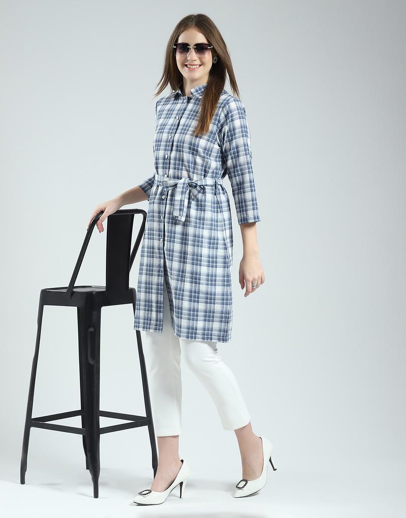 Monte Carlo Women's Check Collar Neck Tunic