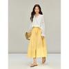 INMAN Pleated Ruffle Hem A-Line Skirt