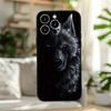 Black Wolf Pattern Phone Case Suitable for iPhone 17 16 15 14 13 12 11 Pro/Max/Plus Anti Drop and Shockproof Back Cover