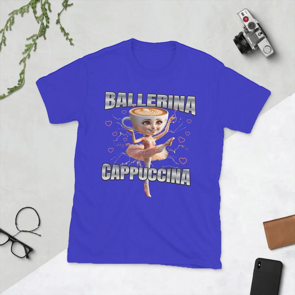 Unisexs Ballerina Puccino Funny Meme Italian Brainrot T Shirt Cotton Clothes Vintage Short Sleeve Crew Neck Tee Shirt TShirts