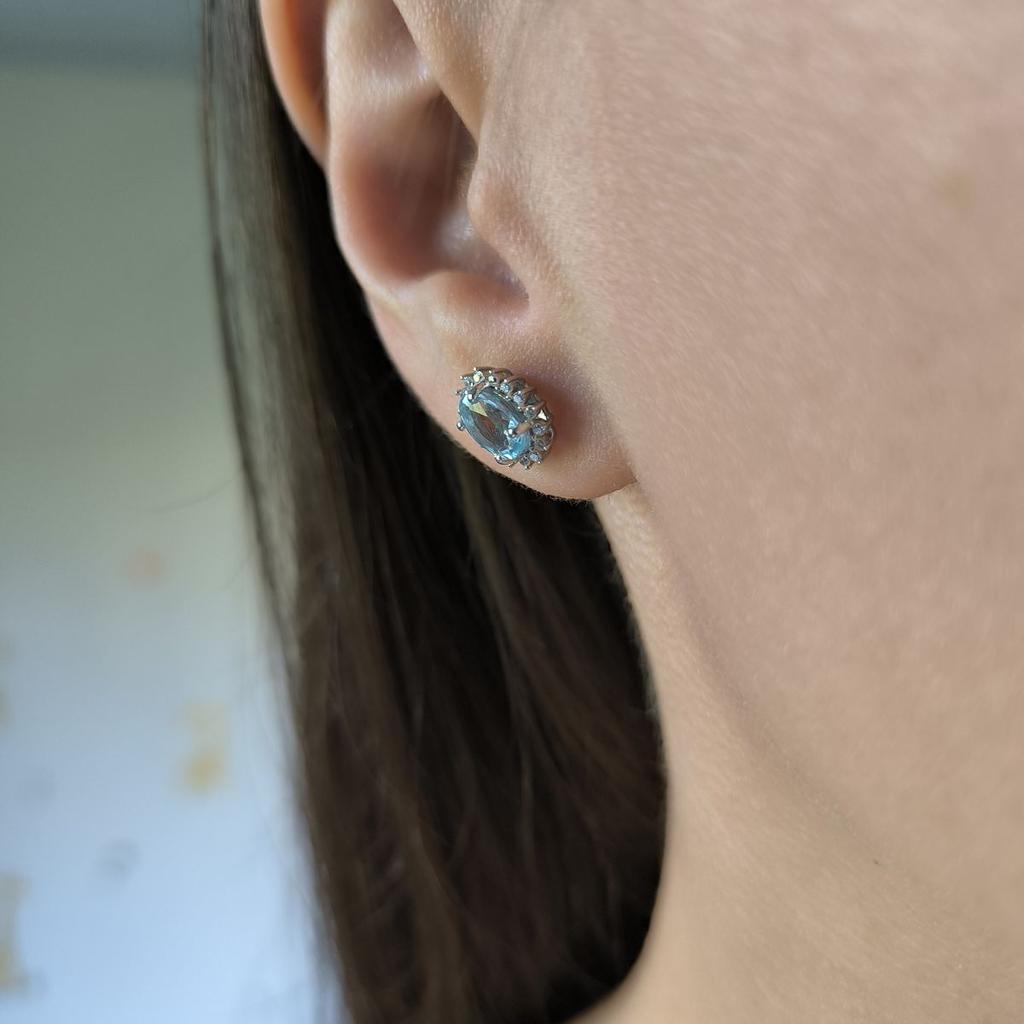 Silver Earrings with Natural Topaz 2.302ct (2188483)