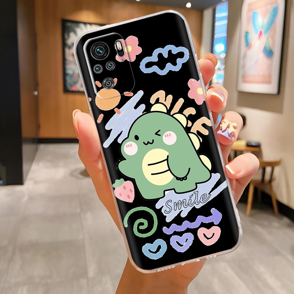 For Xiaomi Redmi Note 10 4G Case Note 10S Cute Painted Soft Silicone Back Cover For Redmi Note 10 Pro Max Clear Full Phone Cases