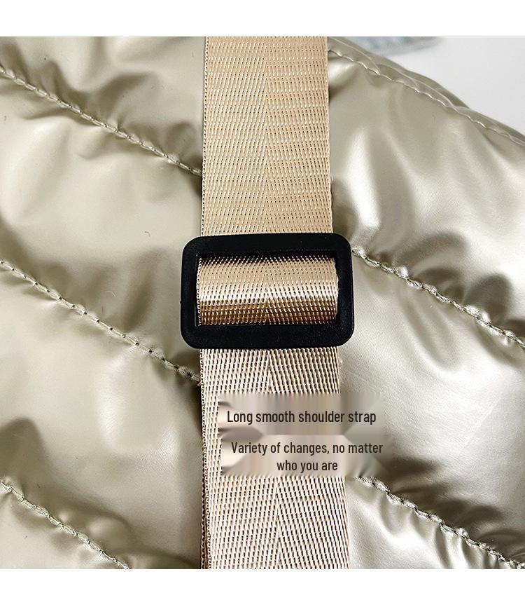 Laminated Winter Tote Bag: Stylish Lightweight Crossbody & Shoulder Women's Down Coat Bag