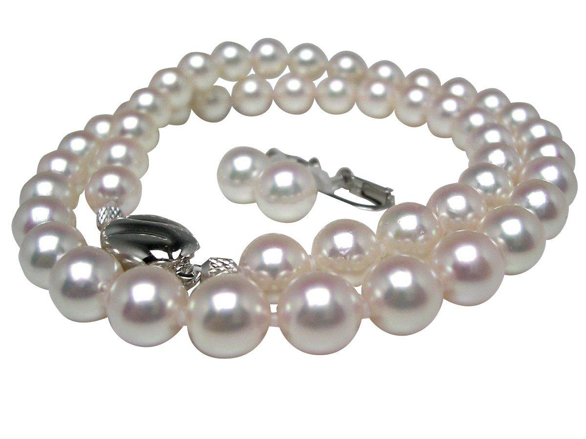 

Isowa Pearl a pearl спеціалізований магазин в Ise Акоя перли намисто сережки набір Білий рожевий Срібна застібка 62518 (Ісова Перл, Шима) 7,5-8,0 мм