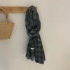 Korean Retro Grid Scarf Women's Autumn New Cotton and Linen Long Style Shawl Scarf