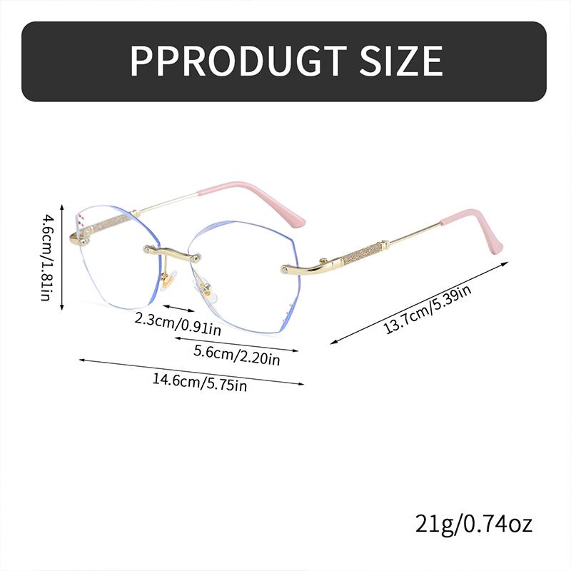 Anti-blue Light Glasses Cat Eye Metal Eyewear Women Rimless Luxury Eyeglasses Blue Light Blocking Man Lady Computer Eyeglas