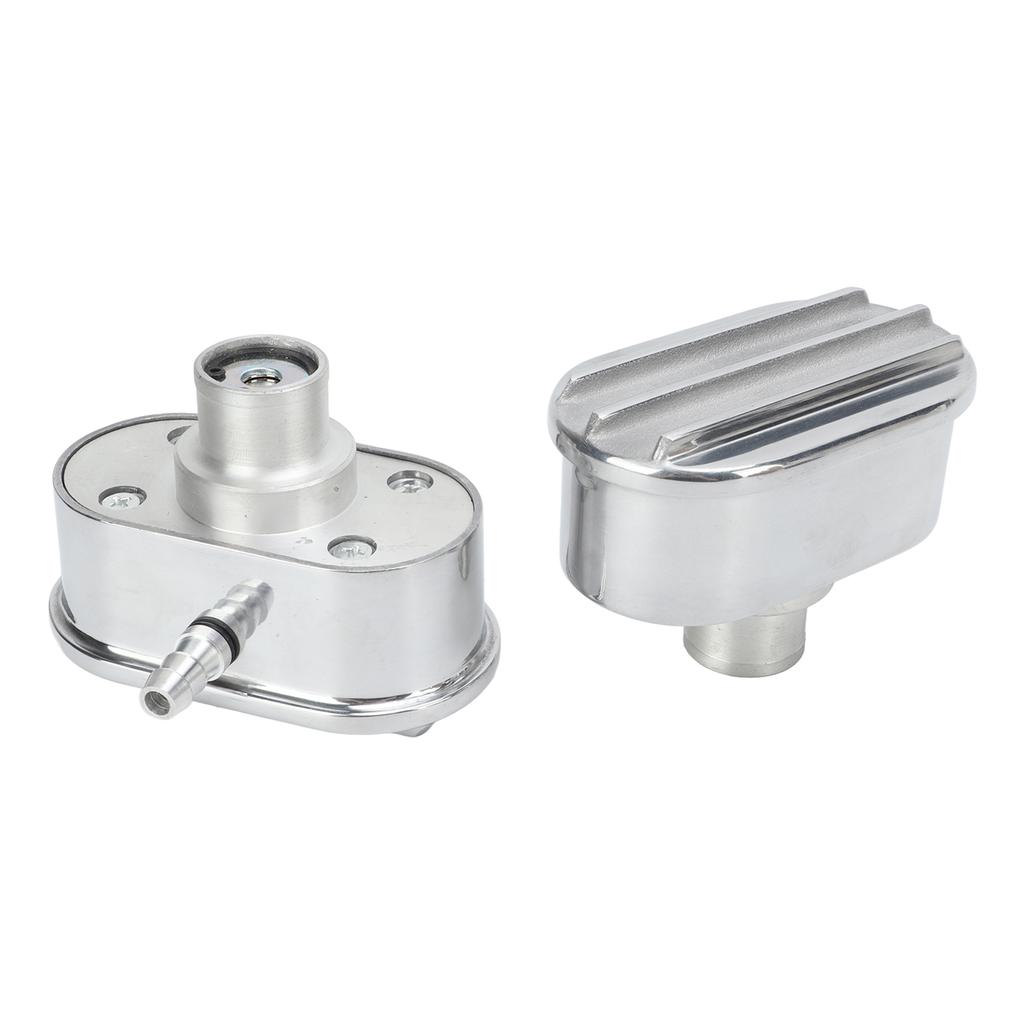 Aluminum Valve Cover Breather PCV Combo Kit Finned Oval Polished 6100FP for Replacement