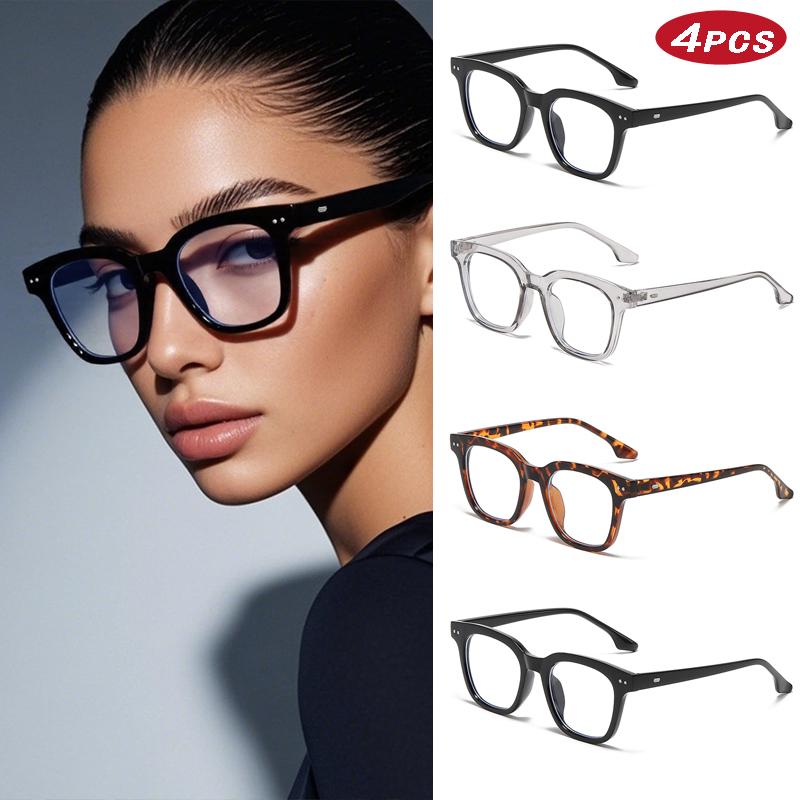 

4 шт. Классические оптические очки Модная квадратная оправа для очков Женские оптические оправы с защитой от синего света Простые оправы