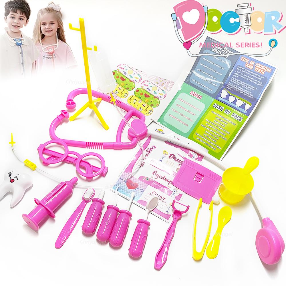 Doctor Play Set for Kids 30PCS Doctor Toys Educational Medical Dentist Tools Stethoscope Toy Gift for Boys and Girls