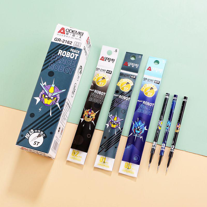 0.5mm Clickable Gel Pen Refill - Large Capacity Black Replacement Core for Office and Student Use
