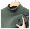 Men's Winter Luxury Velvet Hoodie 2025: Thick Half-High Collar Long-Sleeve Base Layer for Middle-Aged Dad
