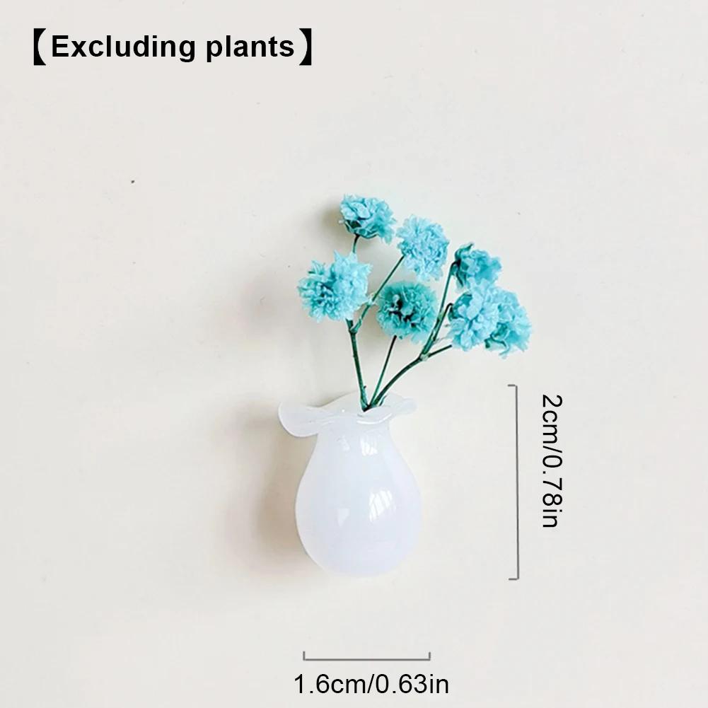 Mini Ceramic Vase Magnets Sticker for Refrigerator 3D Printing DIY Fridge Magnet for Flower for Kitchen Office Whiteboard Decor