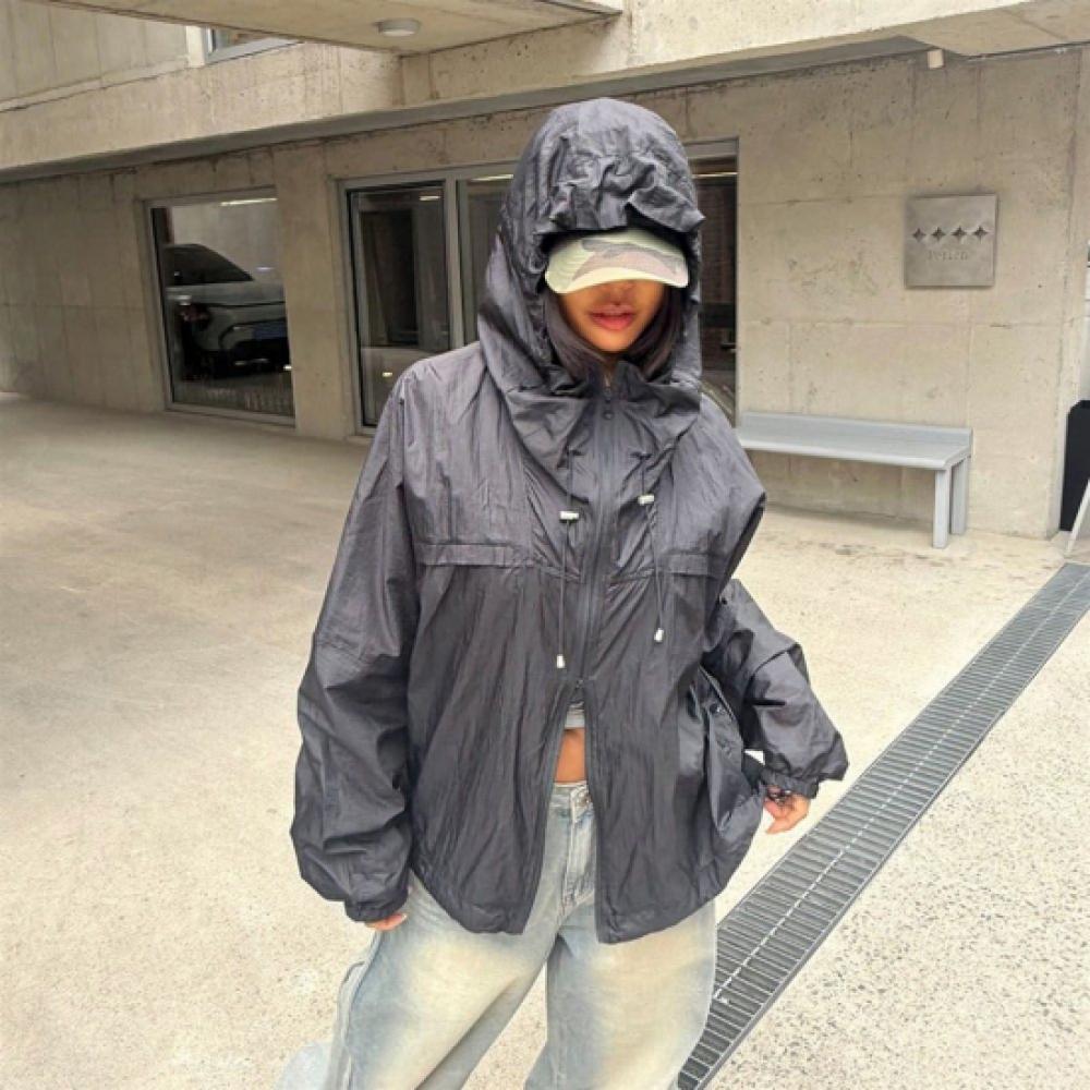New ArrivalS Open Run Women S Summer Windbreaker Hoodie String Two Way Jacket