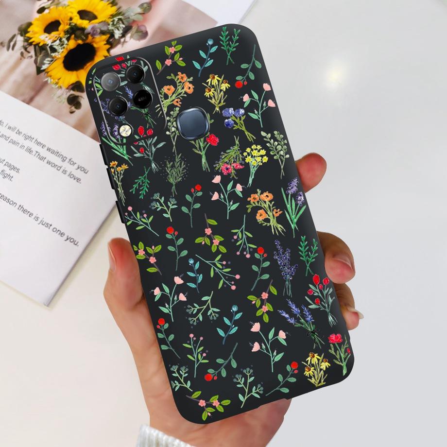 For Infinix Hot 11 G37 4G Case Cover Soft TPU Black Silicone Funda for Infinix Hot11 G37 Infinix X689F Fashion Pattern Bumper