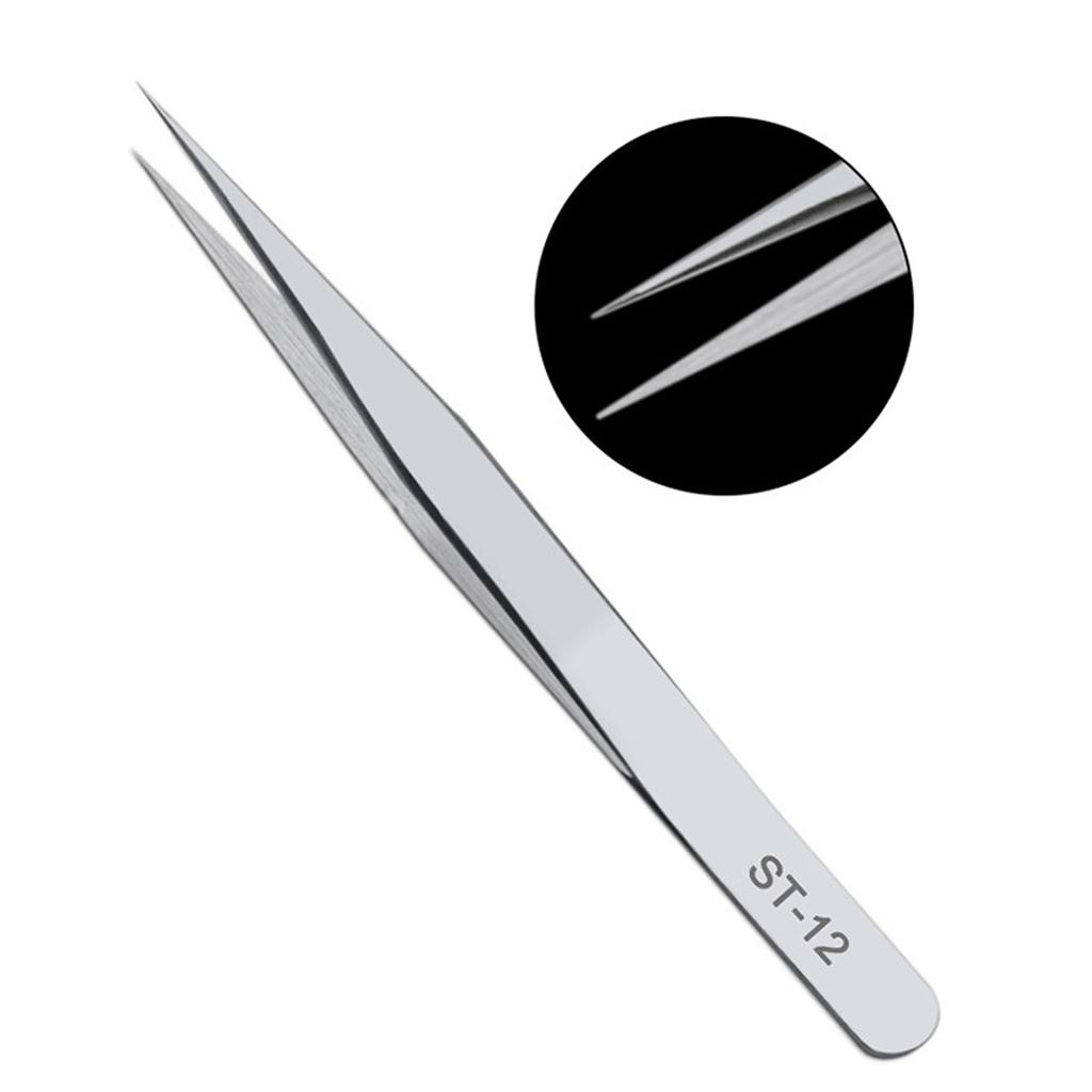 Stainless Steel Anti-iodine Tweezers Long Straight Forceps 12.5cm-30cm Straight Elbow Head Tools