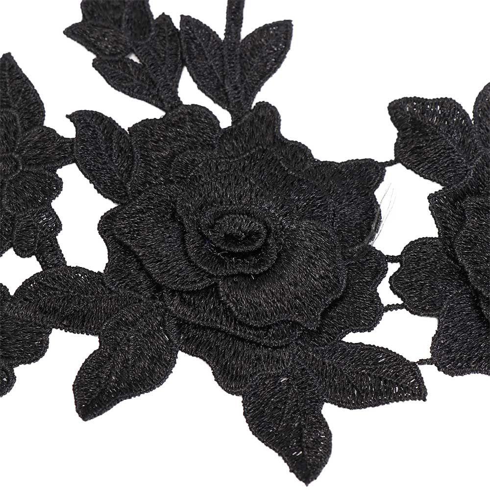 Clothes Accessory Rose Flower Applique Handmade DIY Crafts Cloth Patch Lace Fabric Cloth Applique Women
