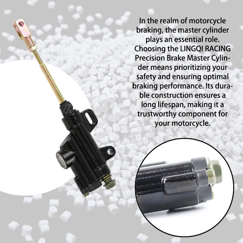 LINGQI RACING Motorcycle Foot Hydraulic Rear Brake Master Cylinder Pump For 110cc 125cc 150cc 250cc Dirt Pit Bike ATV Off Road