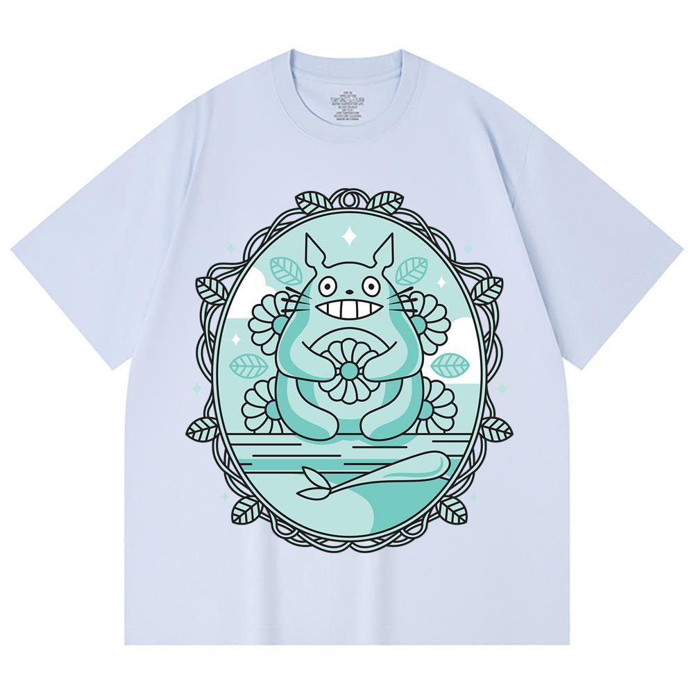 230 Gsm 100% Cotton Ghibli V6 Totoro Print Unisex Heavy Cotton T Shirt